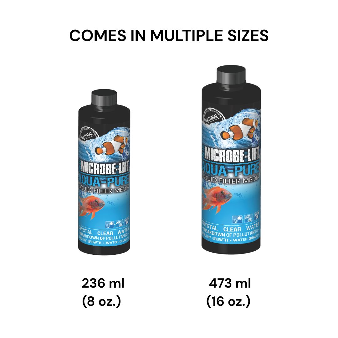 MICROBE-LIFT Aqua-Pure Liquid Filter Media | Crystal Clear Water | Algae Control | Neutralizes Heavy Metals | FW + SW