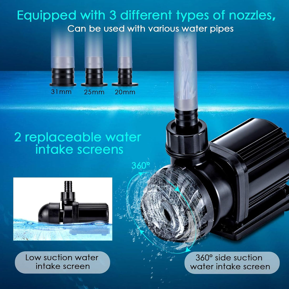 AQQA AQ006 Water Pump & Controller | Variable Frequency | Adjustable Speed | Safe & Multi-functional | Feed & Wave Mode