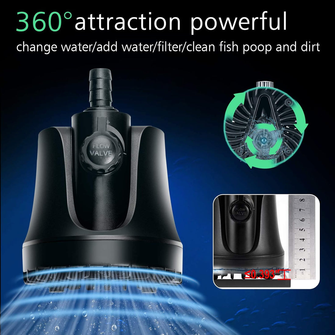 AQQA AQ009 Multifunctional Bottom Intake Water Pump | Adjustable Flow | Quiet & Powerful | Durable Construction