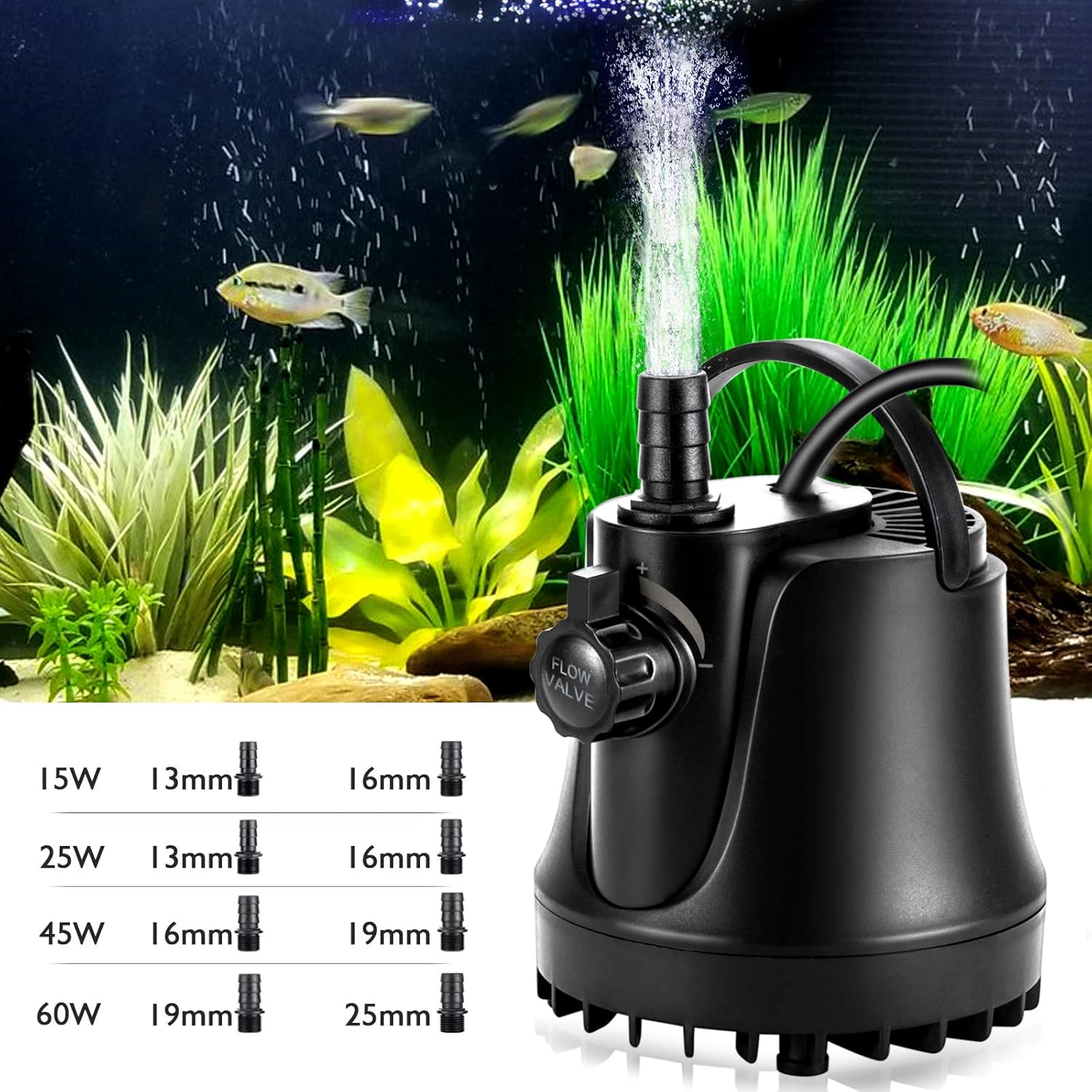 AQQA AQ009 Multifunctional Bottom Intake Water Pump | Adjustable Flow | Quiet & Powerful | Durable Construction