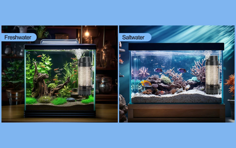 AQQA AQ010-L Aquarium Fluidized Moving Bed Filter | Silent Tumbling V1 Media | Beneficial Bacteria Growth