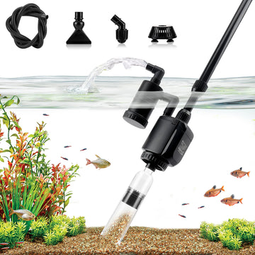 AQQA AQ038 Multifunctional 6-in-1 Aquarium Electirc Gravel Cleaner | Powerful Vacuum | Extendible Handle | Durable Motor