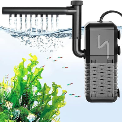 AQQA AQ047 Multi-Use Aquarium Internal Filter | Filtration, Oxygenation & Wavemaker | Compact Design | Silent Operation
