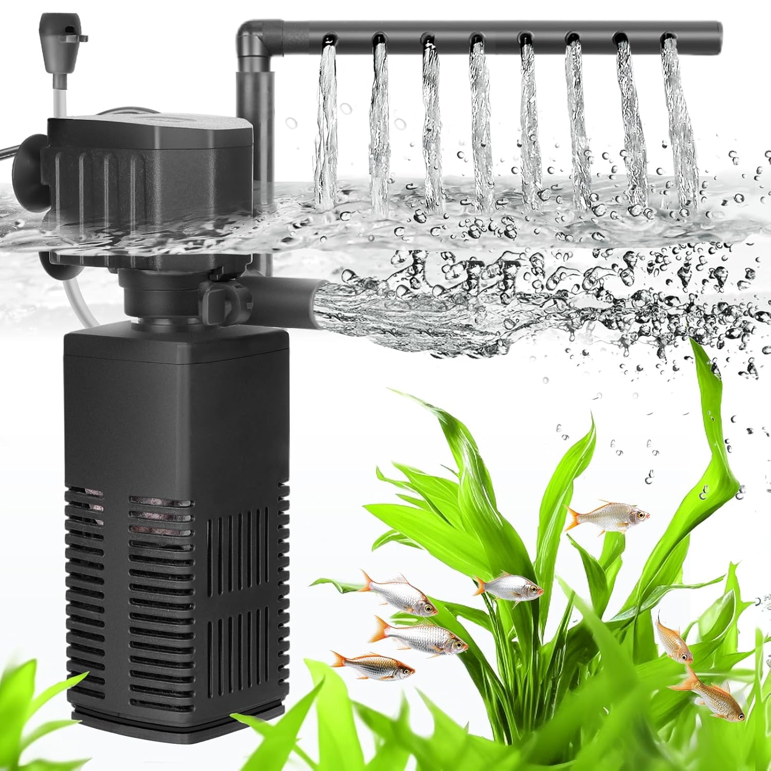 AQQA AQ070 Aquarium Internal Filter | Filtration, Oxygenation, Circulation, Wavemaker | Bio-ceramic & Sponge Filter