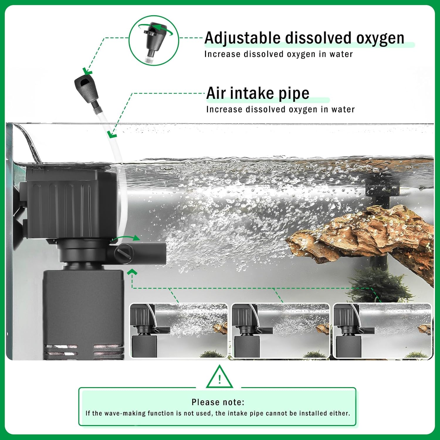 AQQA AQ070 Aquarium Internal Filter | Filtration, Oxygenation, Circulation, Wavemaker | Bio-ceramic & Sponge Filter