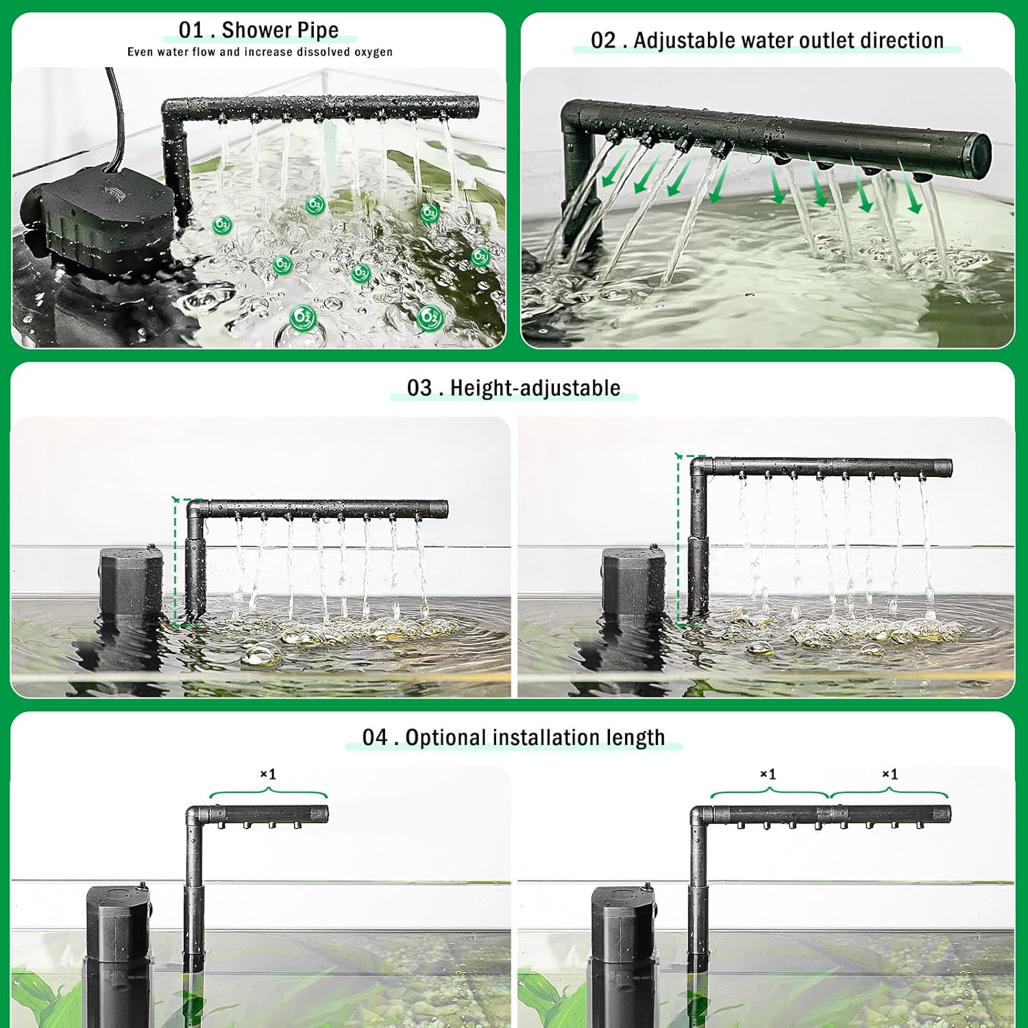 AQQA AQ070 Aquarium Internal Filter | Filtration, Oxygenation, Circulation, Wavemaker | Bio-ceramic & Sponge Filter