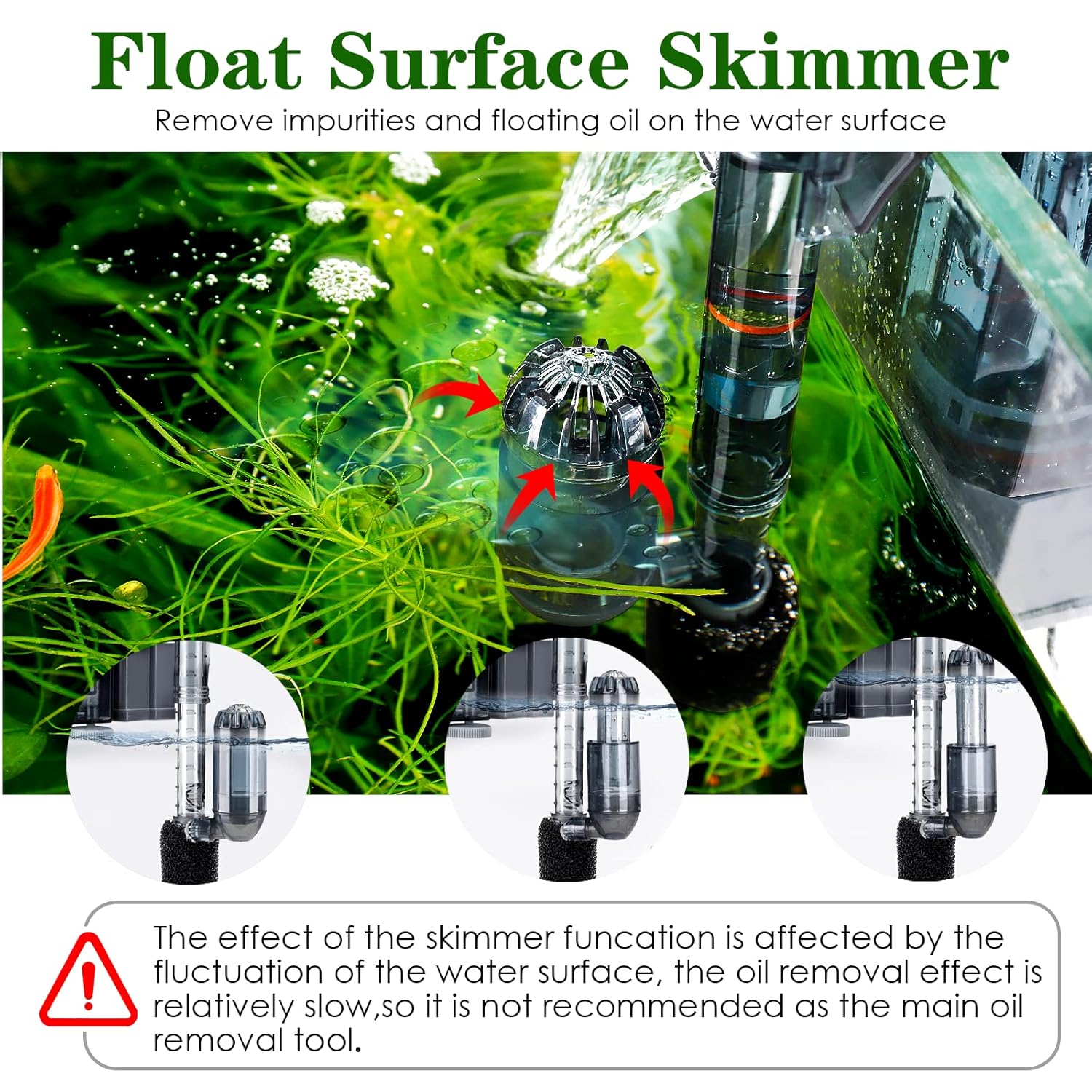 AQQA AQ106 Hang On Back Aquarium Filter | 3 Filtration Layers | Adjustable Flow and Surface Skimmer