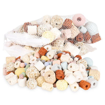 AQQA AQ117 12-in-1 Aquarium Filter Media Set with Mesh Bag | Bio-Ceramic Rings & Balls, Activated Carbon, Volcanic Rocks