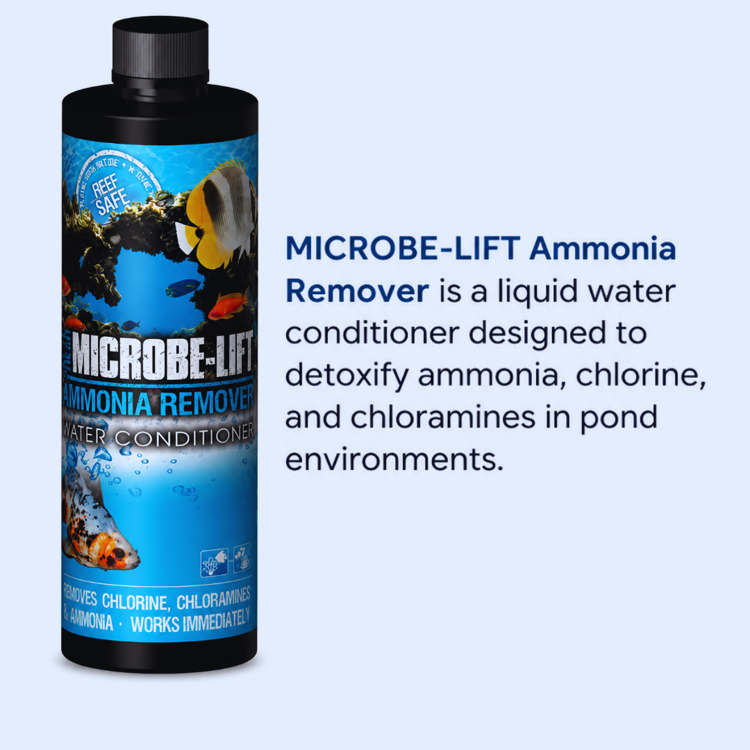 MICROBE-LIFT Ammonia Remover | Patented Instant Ammonia-Binding Formula | Buffers Water | Works Immediately | FW + SW