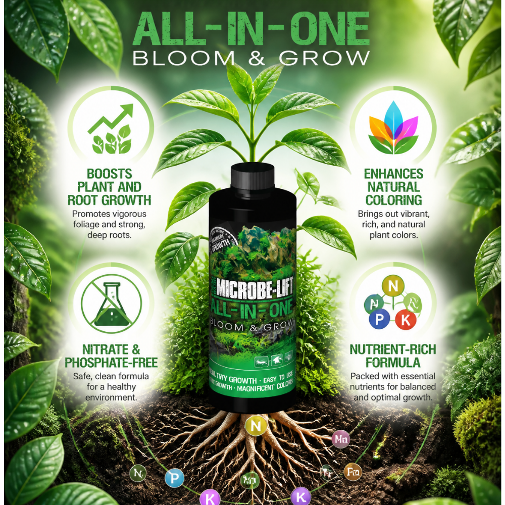 MICROBE-LIFT All-in-One Bloom & Grow | Comprehensive Aquatic Plant Supplement | Boosts Plant & Root Growth & Color