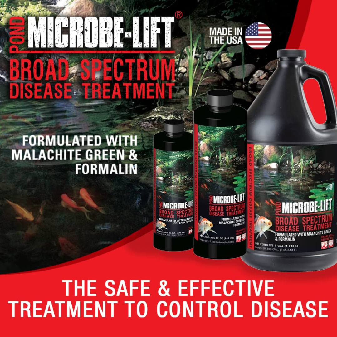 MICROBE-LIFT Broad Spectrum Disease Treatment For Ponds | Formalin + Malachite Green Formula | Best for Koi & Goldfish