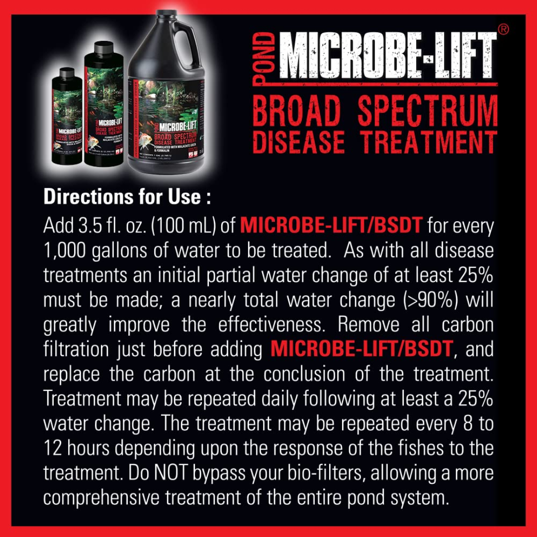 MICROBE-LIFT Broad Spectrum Disease Treatment For Ponds | Formalin + Malachite Green Formula | Best for Koi & Goldfish