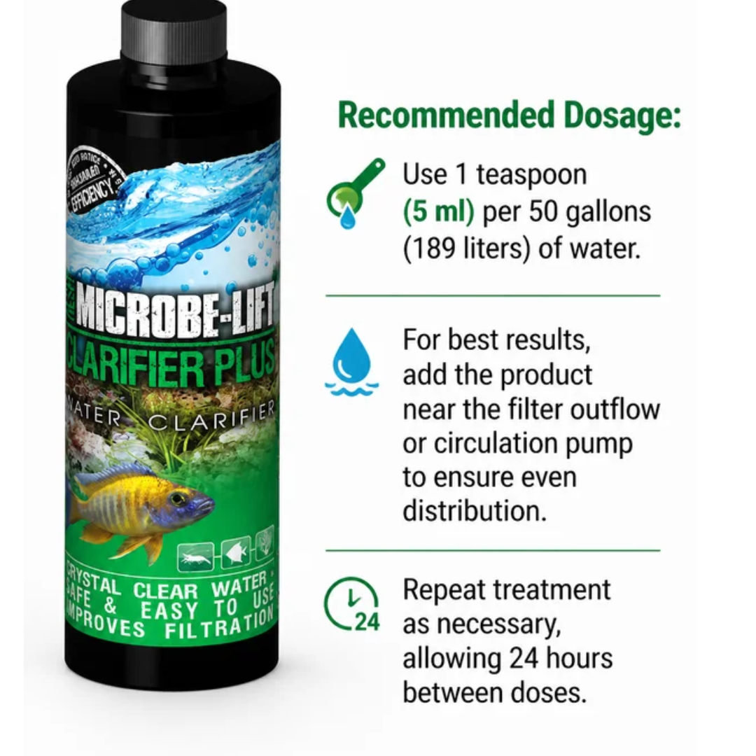 MICROBE-LIFT Clarifier Plus Water Clarifier | Clears Cloudy & Hazy Water Quickly | Clumps Particles, Improves Filtration
