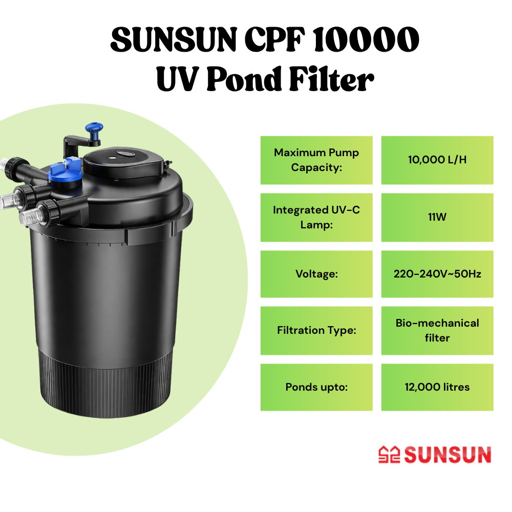 SUNSUN CPF-10000 Pond Canister Filter with UV Sterilizer | Strong Filtration & Oxygenation | Bio-Pressure Filter System