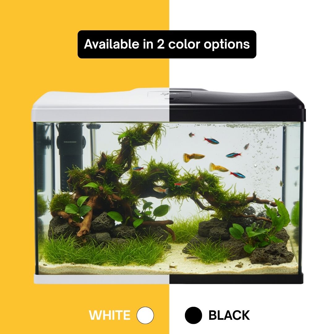 SUNSUN XHR-600 Hot-Bent Glass Aquarium Tank | 76 Ltr Capacity | Built-in Filtration | Adjustable Lighting & Brightness
