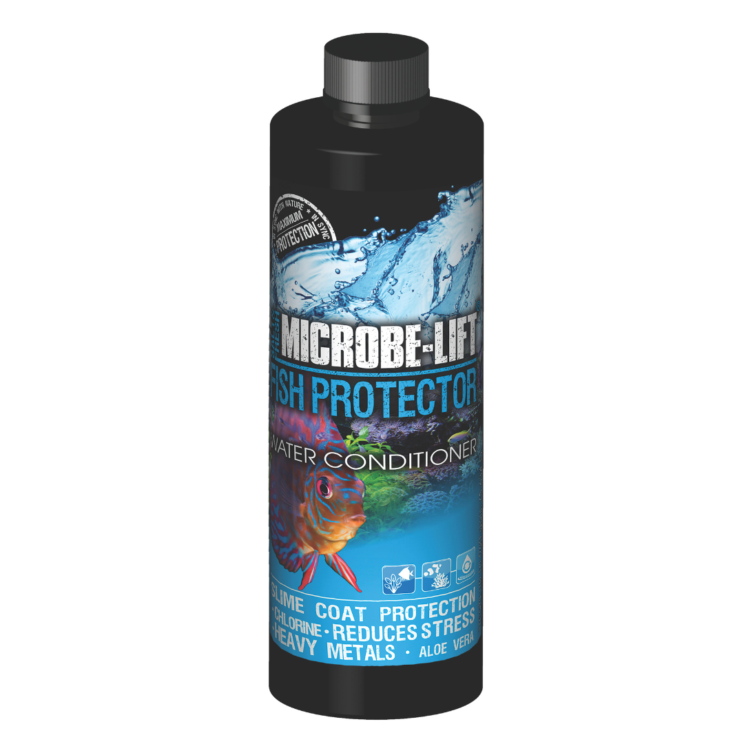 MICROBE-LIFT Fish Protector | Stress Relief & Skin Protective Slime Coat | Removes Chlorine & Heavy Metals | FW + SW