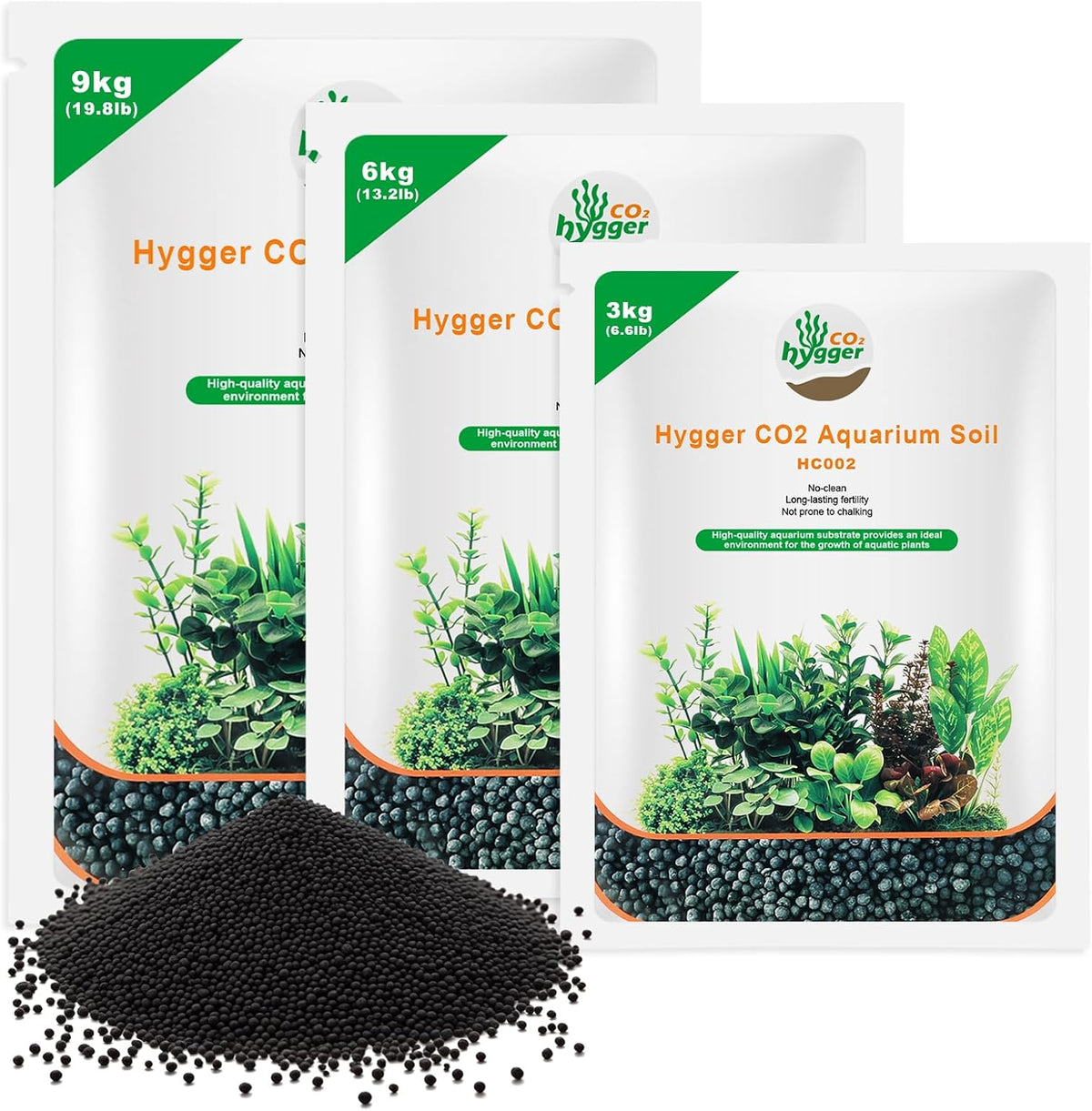 HYGGER HC002 Aquarium Substrate Soil for Plants | Stable Water Quality | No Pulverizing | Nutrient Rich | Added Trace Elements