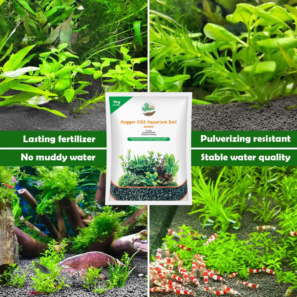 HYGGER HC002 Aquarium Substrate Soil for Plants | Stable Water Quality | No Pulverizing | Nutrient Rich | Added Trace Elements