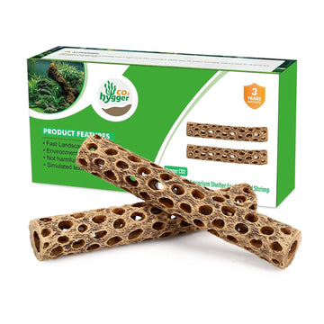 HYGGER HC020 Cholla Wood Aquarium Ornament (Pack of 2) | No-Fade Resin | Multiple Hiding Spots | Safe For Fish & Shrimp