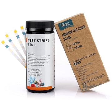 HYGGER HG006 8-in-1 Aquarium Test Strips | Freshwater & Saltwater | Test 8 Parameters | 30-Sec. Results | Easy to Use