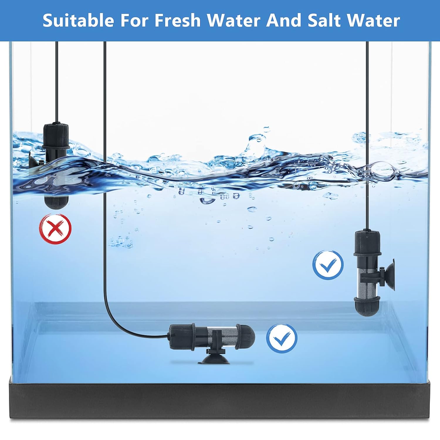 HYGGER HG031-10W Mini Fish Tank Heater | Dry Run/Overheat Protection | External Controller | LED Display