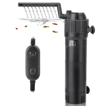 HYGGER HG032 4-in-1 Smart Aquarium Internal Filter | Built-in UV with 4/8/24H Timer | Activated Carbon Filter