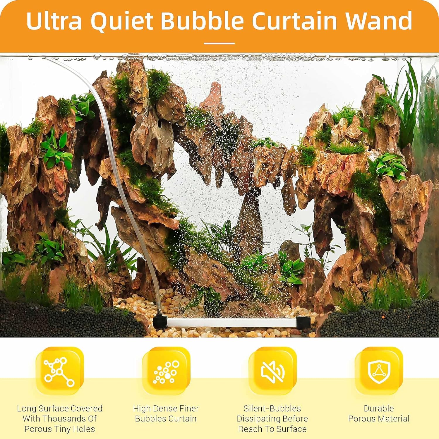 HYGGER HG069-20 Aquarium Bubbler Air Stone Bar Kit | Ultra-Fine Mist Bubbles | Durable Construction | Complete Kit