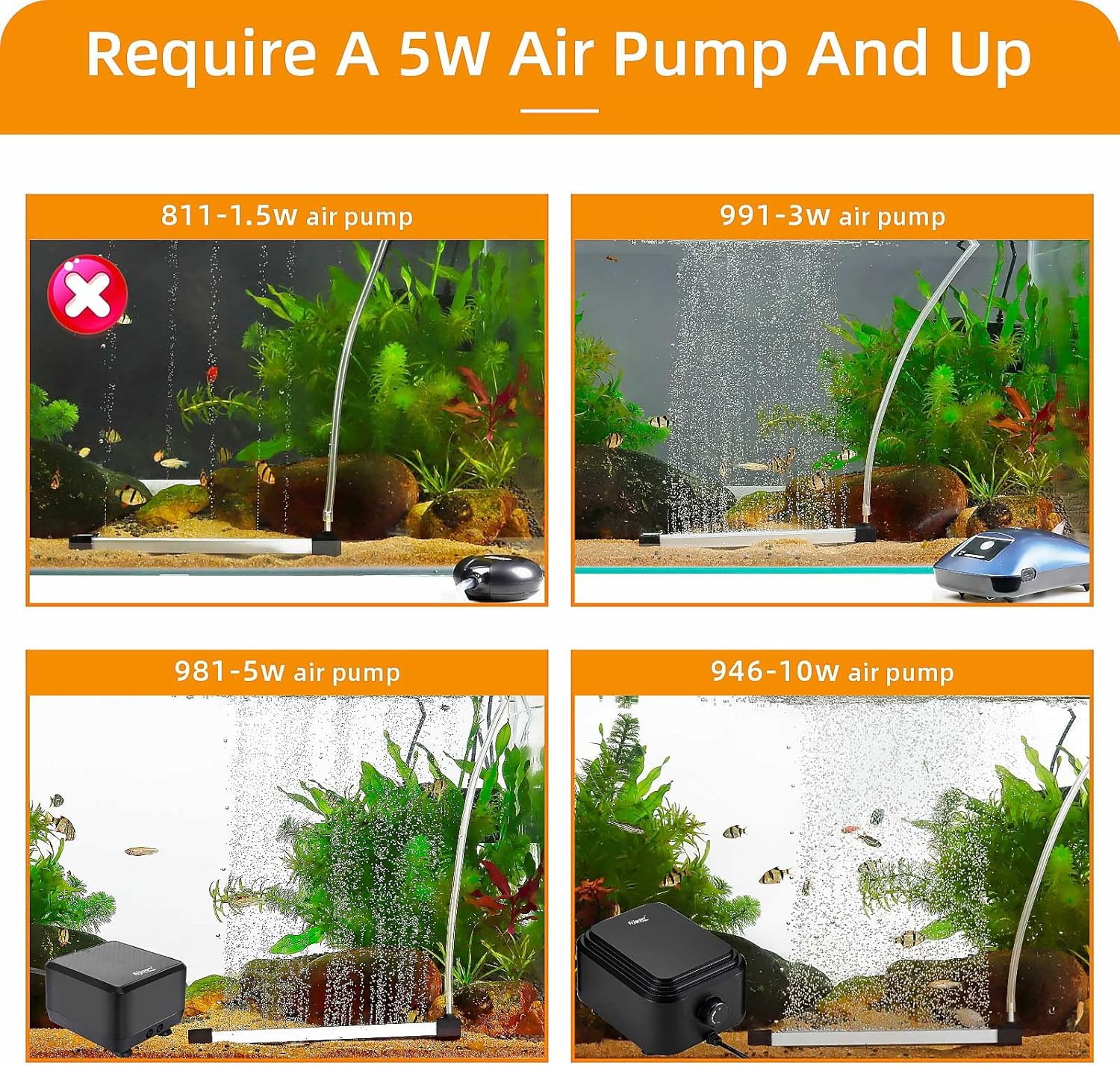 HYGGER HG069-20 Aquarium Bubbler Air Stone Bar Kit | Ultra-Fine Mist Bubbles | Durable Construction | Complete Kit