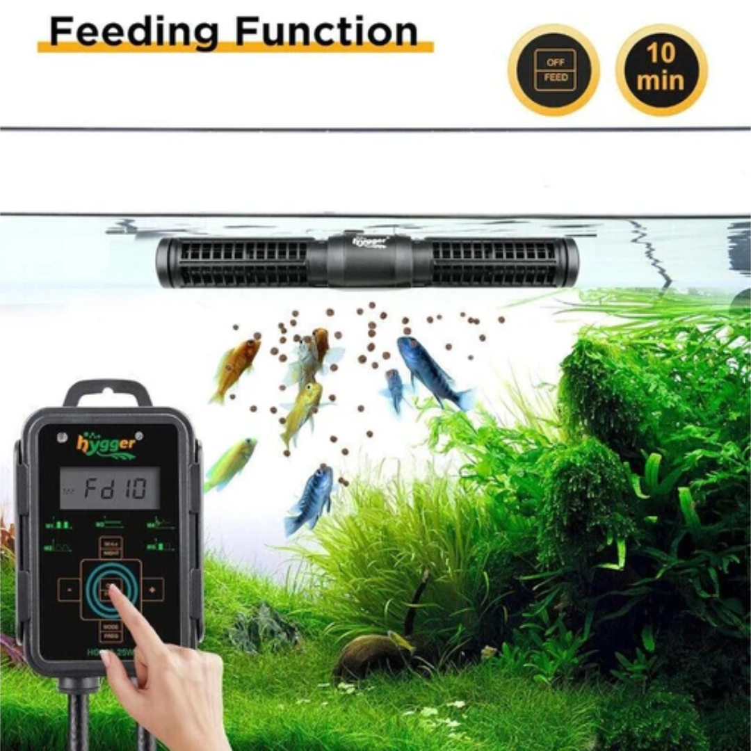 HYGGER HG070 Cross-Flow Aquarium Wave Maker | External Digital Controller | 5 Wave Modes | Ultra-Quiet DC Motor