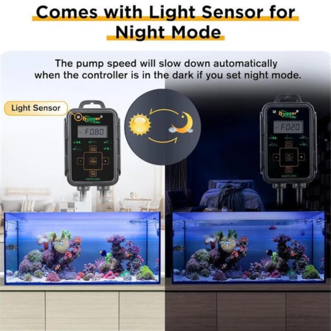 HYGGER HG070 Cross-Flow Aquarium Wave Maker | External Digital Controller | 5 Wave Modes | Ultra-Quiet DC Motor