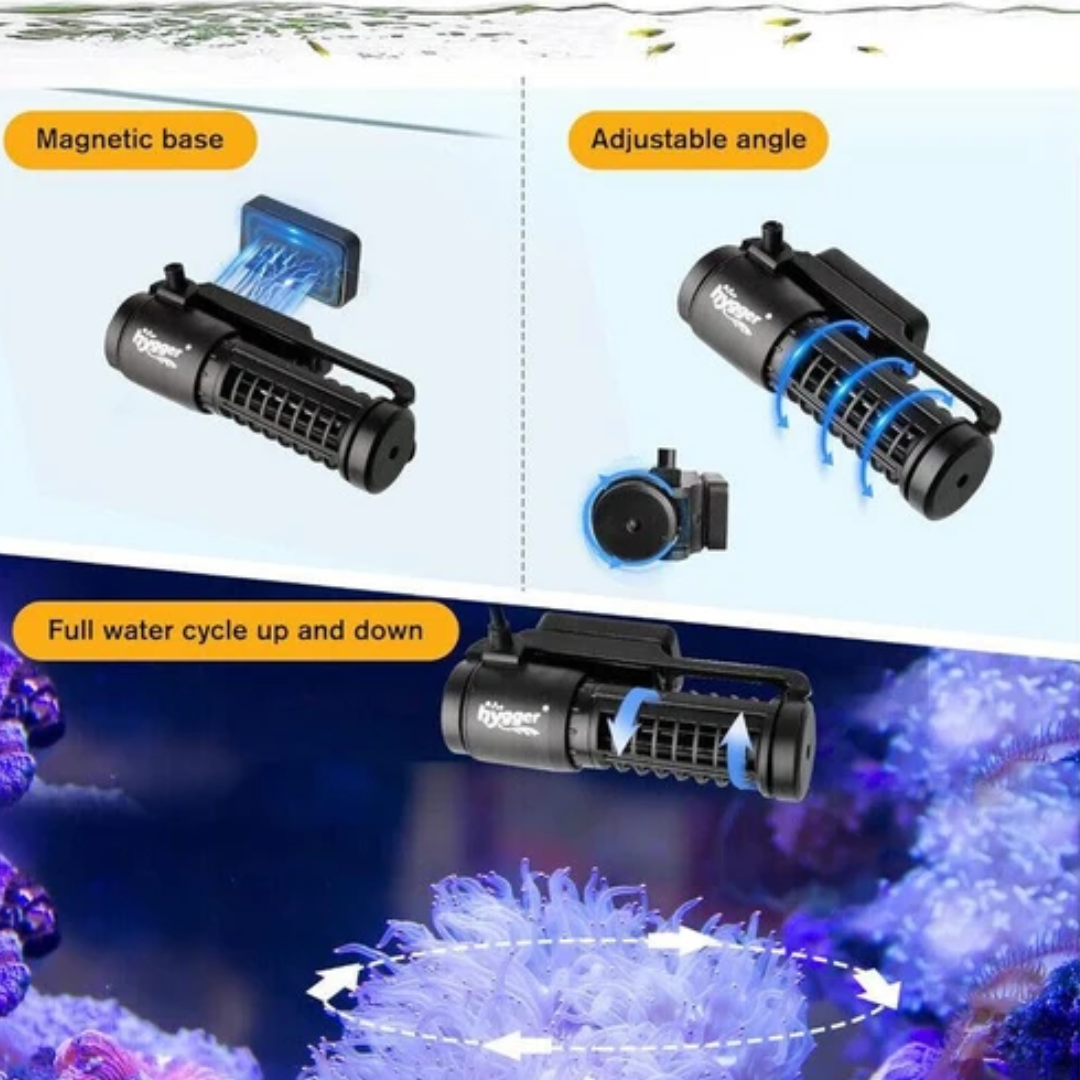 HYGGER HG070 Cross-Flow Aquarium Wave Maker | External Digital Controller | 5 Wave Modes | Ultra-Quiet DC Motor