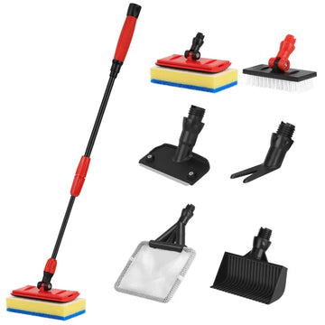 HYGGER HG072-M 6-in-1 Aquarium Cleaning Tool Kit | Durable Carbon Fiber Make | 6 Secure Attachments | Adjustable Handle