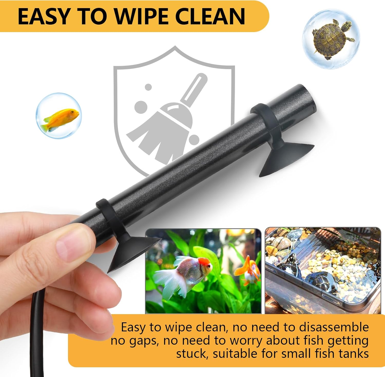 HYGGER HG083 Mini Aquarium Heater | LED Display | External Controller | Stable Heating | Auto Shut-off & Anti-Burn