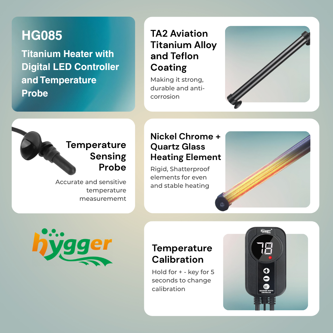 HYGGER HG085 Smart Titanium Heater | Digital Controller &Temperature Probe | Precise Heating | Auto Shut-off Feature