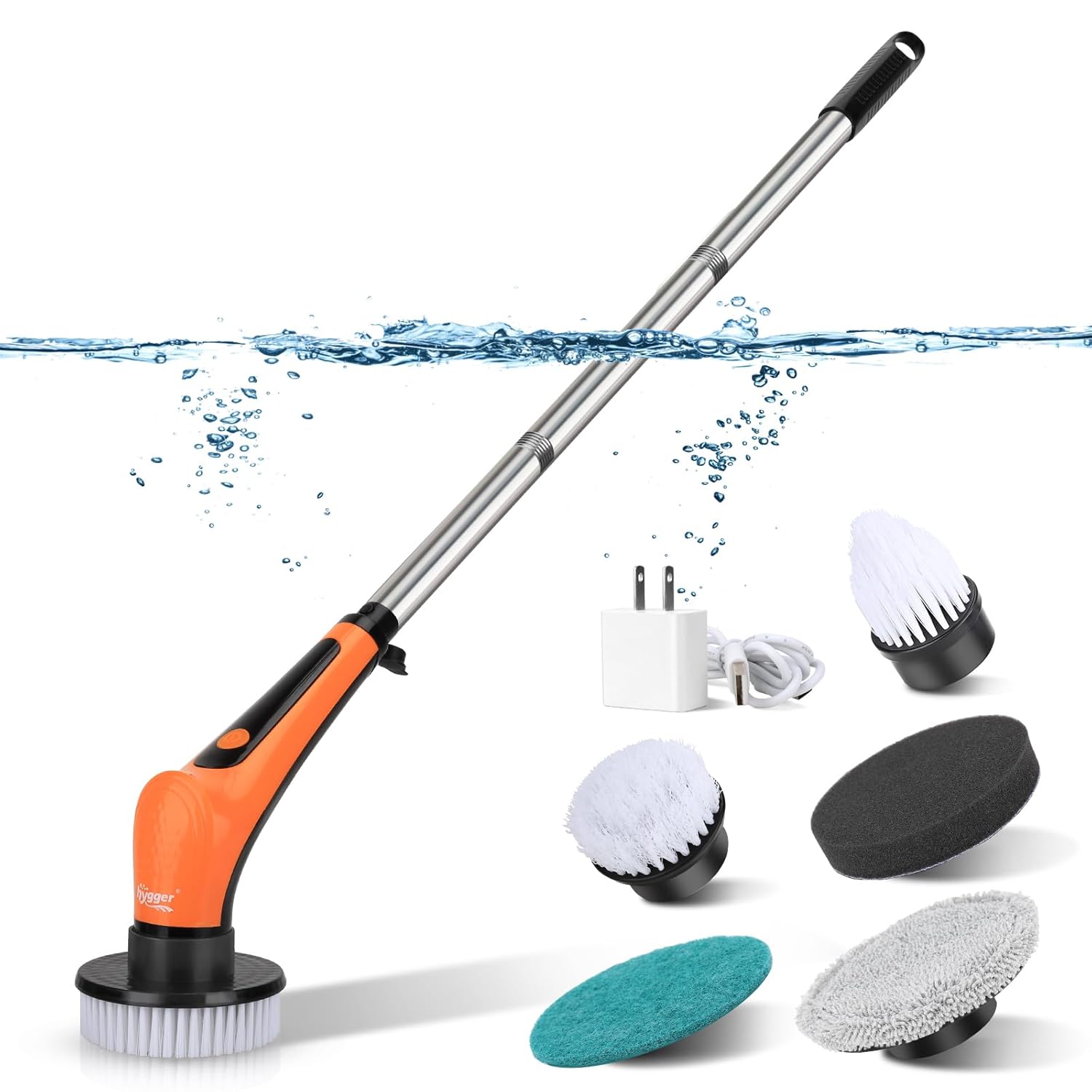 HYGGER HG086 6-in-1 Rechargeable Electric Aquarium Cleaner Kit | 2600mAh Battery | IPX8 Waterproof | Safe & Long-Lasting