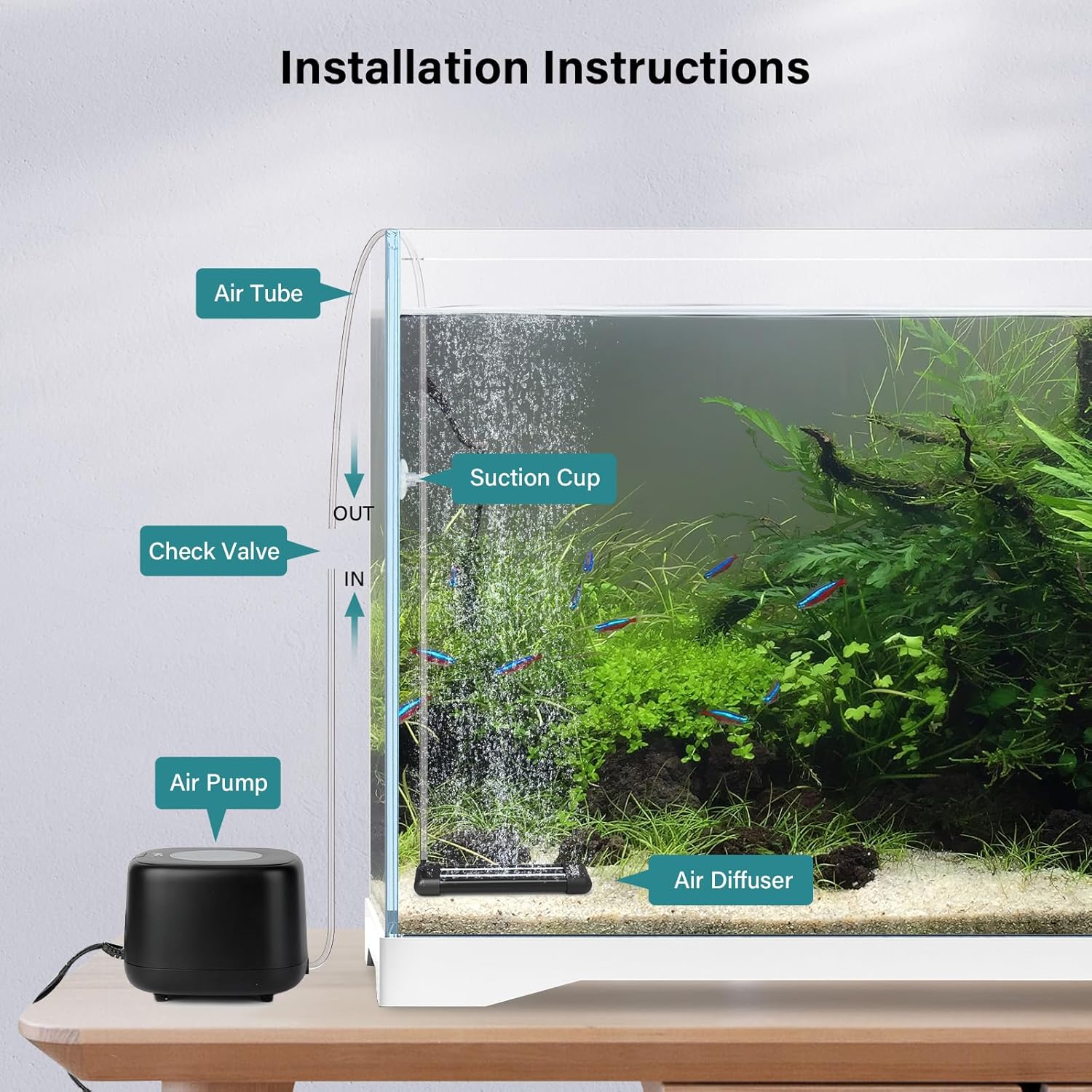 HYGGER HG093-14 Non-Clogging Fish Aquarium Air Stone | EVA Material | Ultra-Fine Mist Bubble Aeration