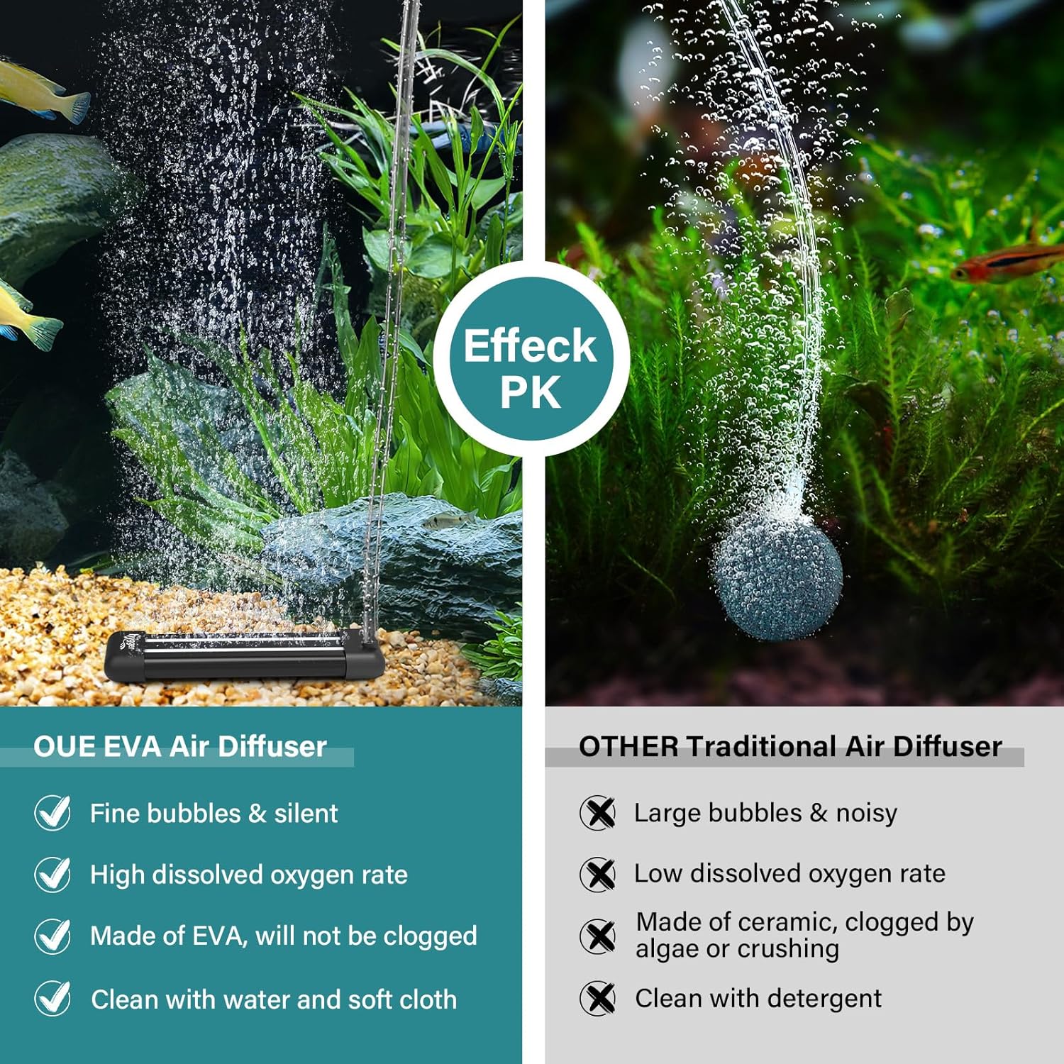 HYGGER HG093-14 Non-Clogging Fish Aquarium Air Stone | EVA Material | Ultra-Fine Mist Bubble Aeration