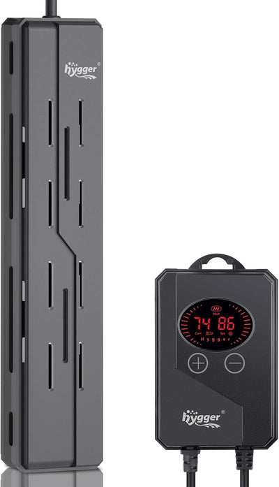 HYGGER HG102 Explosion Proof Quartz Glass Aquarium Heater | External Temperature Controller | High Accuracy (200W)