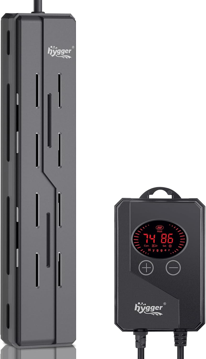 HYGGER HG102 Explosion Proof Quartz Glass Aquarium Heater | External Temperature Controller | High Accuracy (200W)