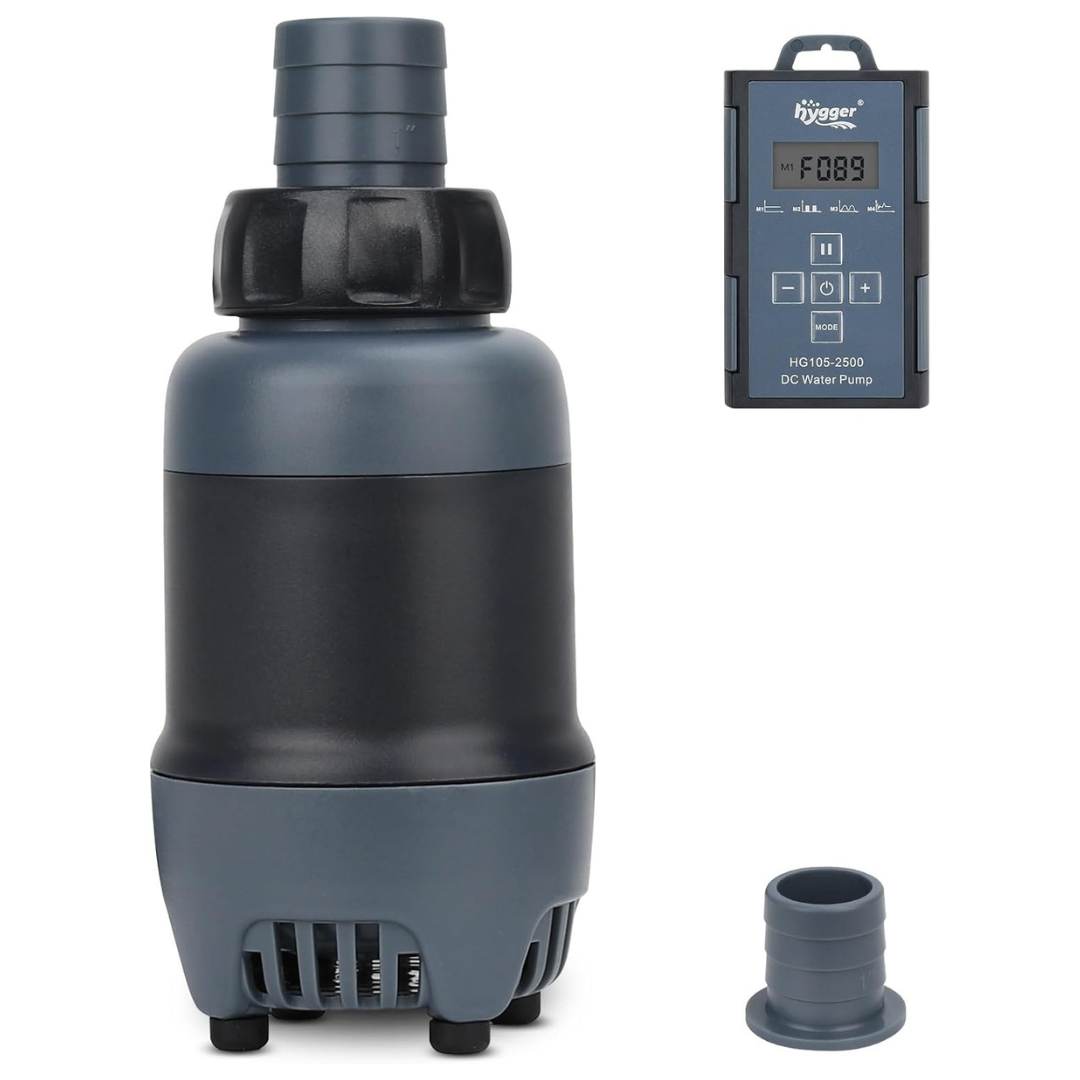 HYGGER HG105 Submersible Water Pump with Controller | 360° Water Intake | 4 Circulation Modes | Adjustable Flow