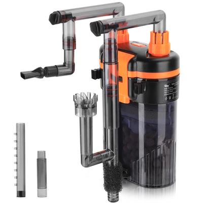 HYGGER HG108 Hang-On-Back Mini Canister Aquarium Filter | 3-in-1 Filtration I Compact Hang-On Design I Quiet Operation