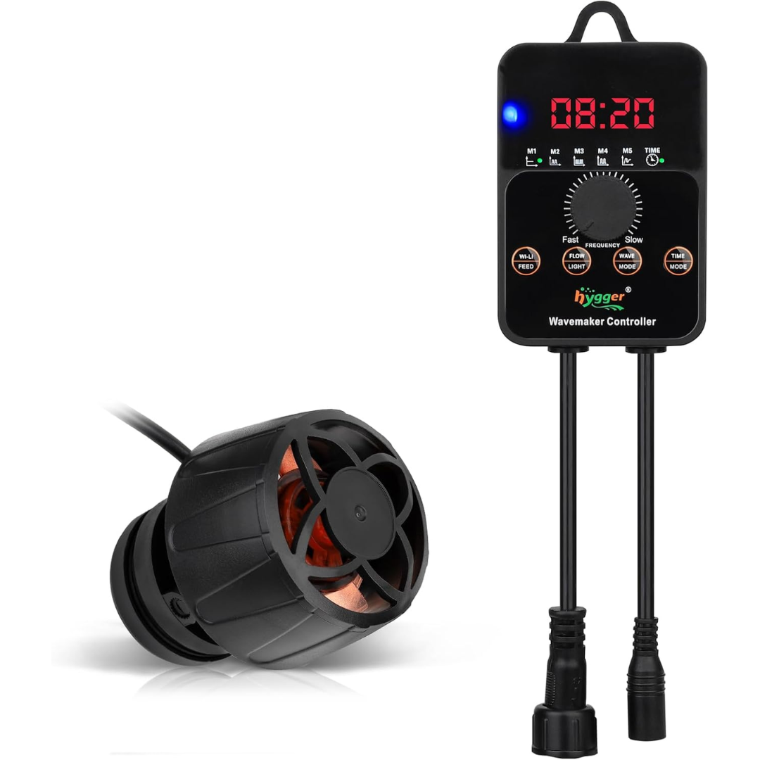 HYGGER HG112-14W Aquarium Wave Maker with External Controller | 24/7 Custom Flow Options | 9000 LPH | Ultra-Quiet Design