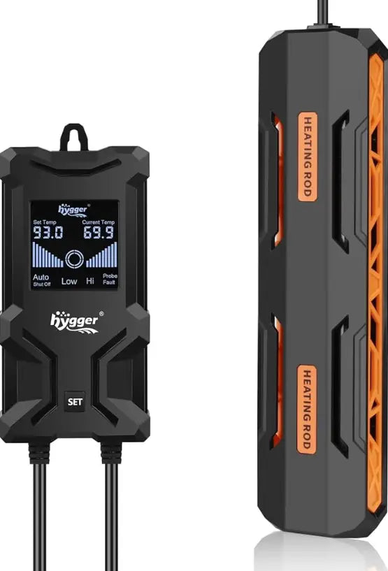 HYGGER HG113 Submersible Fish Tank Heater | External Temperature Controller | Uniform Heat Dissipation | Safety Features