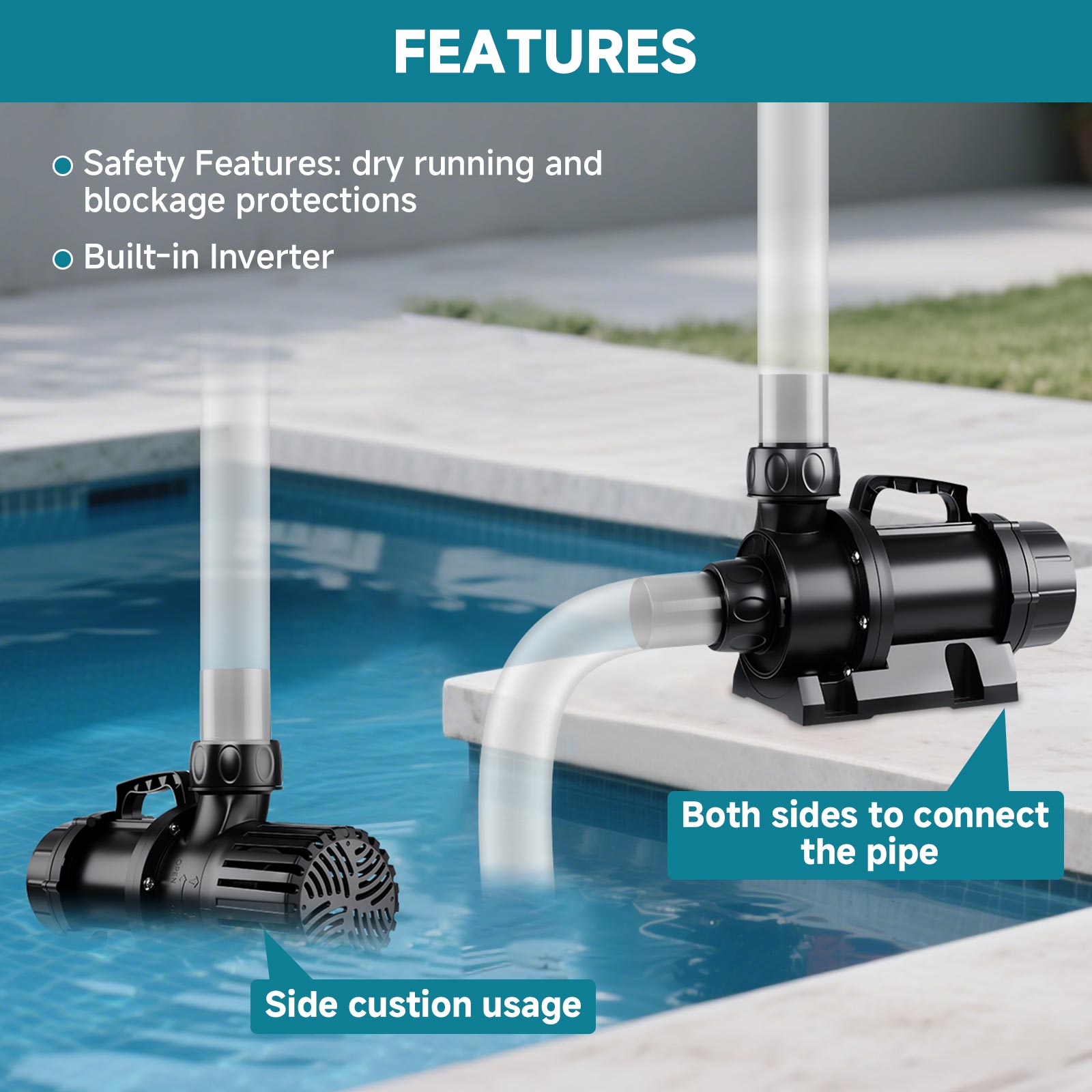 HYGGER HG116 Pond Water Pump | High-Performance I Quiet & Energy-Efficient I Multi-Functional Use I Durable Construction