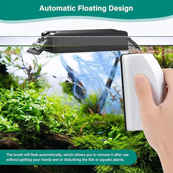 HYGGER HG124 Magnetic Aquarium Glass Cleaner with Algae Scraper | Powerful Grip |Scratch-Free Blades | Floating Design