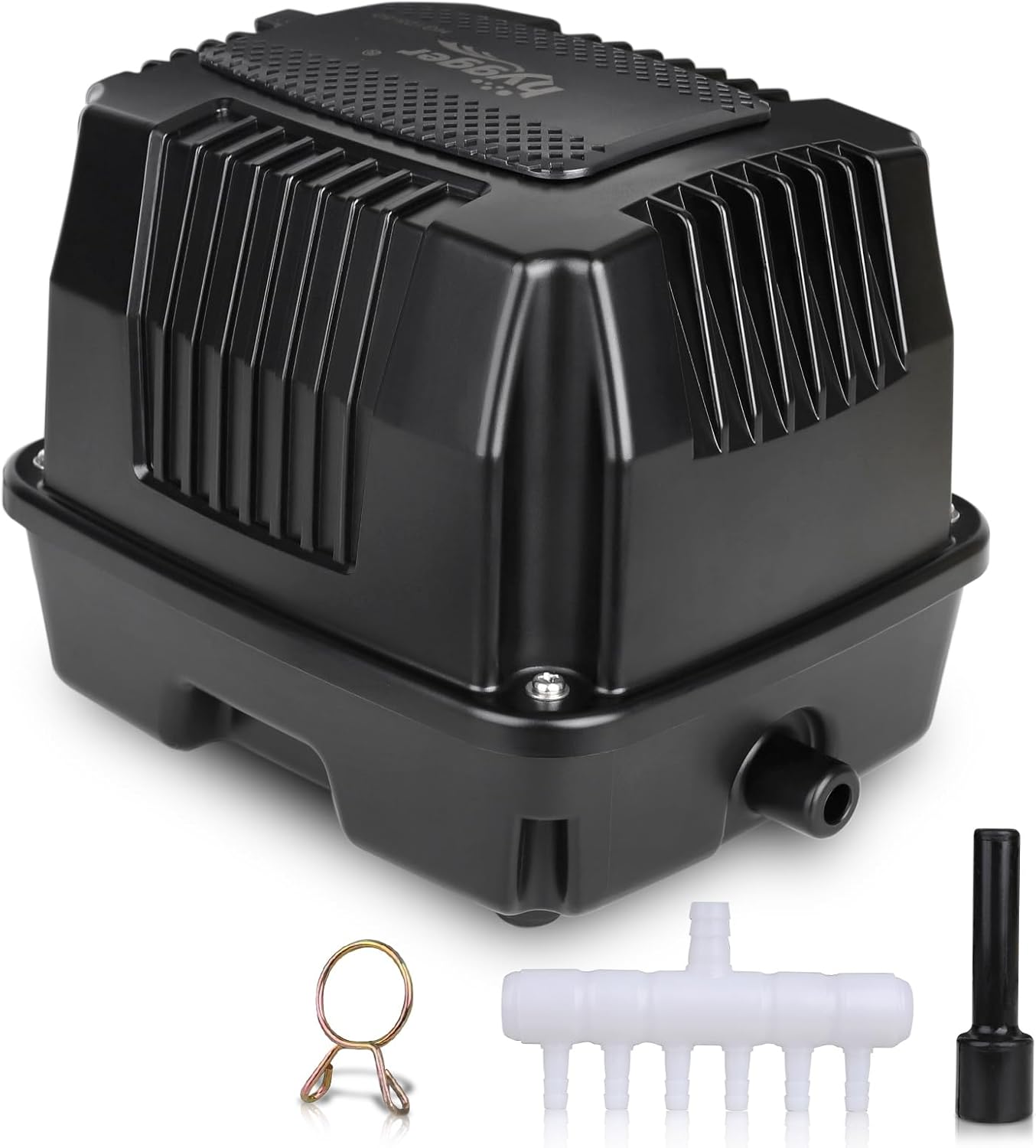 HYGGER HG125‑30 (18W) Linear Pond Aerator/Air Pump | Powerful Oxygen Output | Pure Copper Motor | 6 Outlets | Quiet Flow