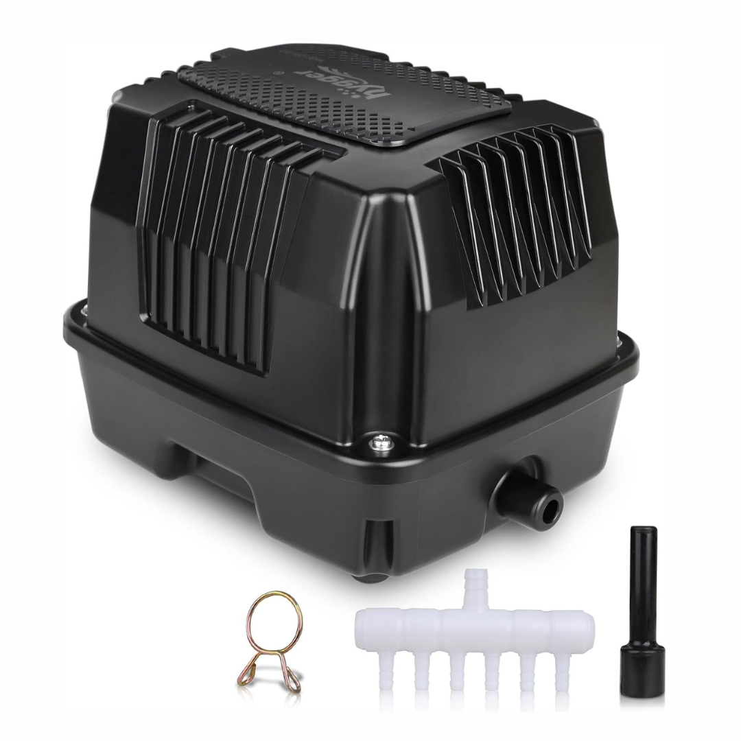 HYGGER HG125‑30 (18W) Linear Pond Aerator/Air Pump | Powerful Oxygen Output | Pure Copper Motor | 6 Outlets | Quiet Flow