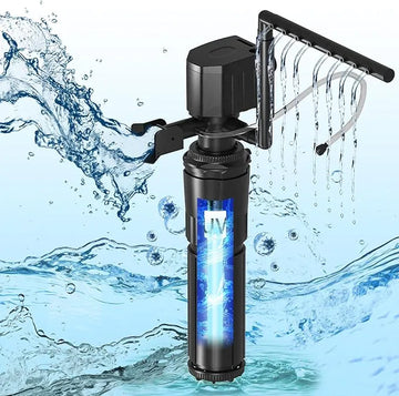 HYGGER HG139 Aquarium Internal Filter with UV | Filtration, Sterilization & Wavemaker | Clears Green Water & Algae