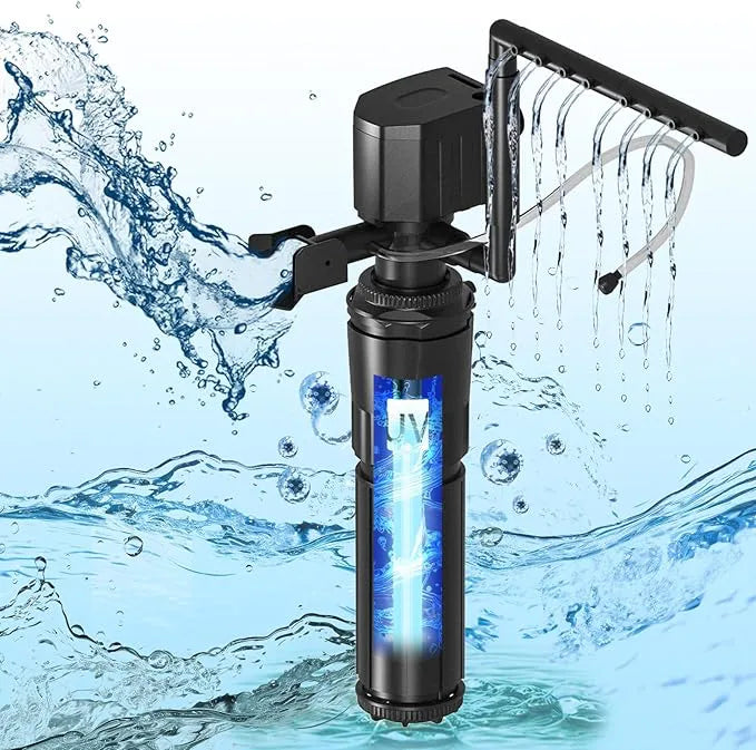 HYGGER HG139 Aquarium Internal Filter with UV | Filtration, Sterilization & Wavemaker | Clears Green Water & Algae