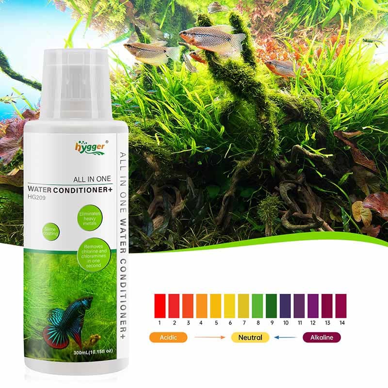 HYGGER HG209 All-in-One Water Conditioner+ | Eliminates Chlorine & Heavy Metals | Protects Slime Coat | pH Stabilizer